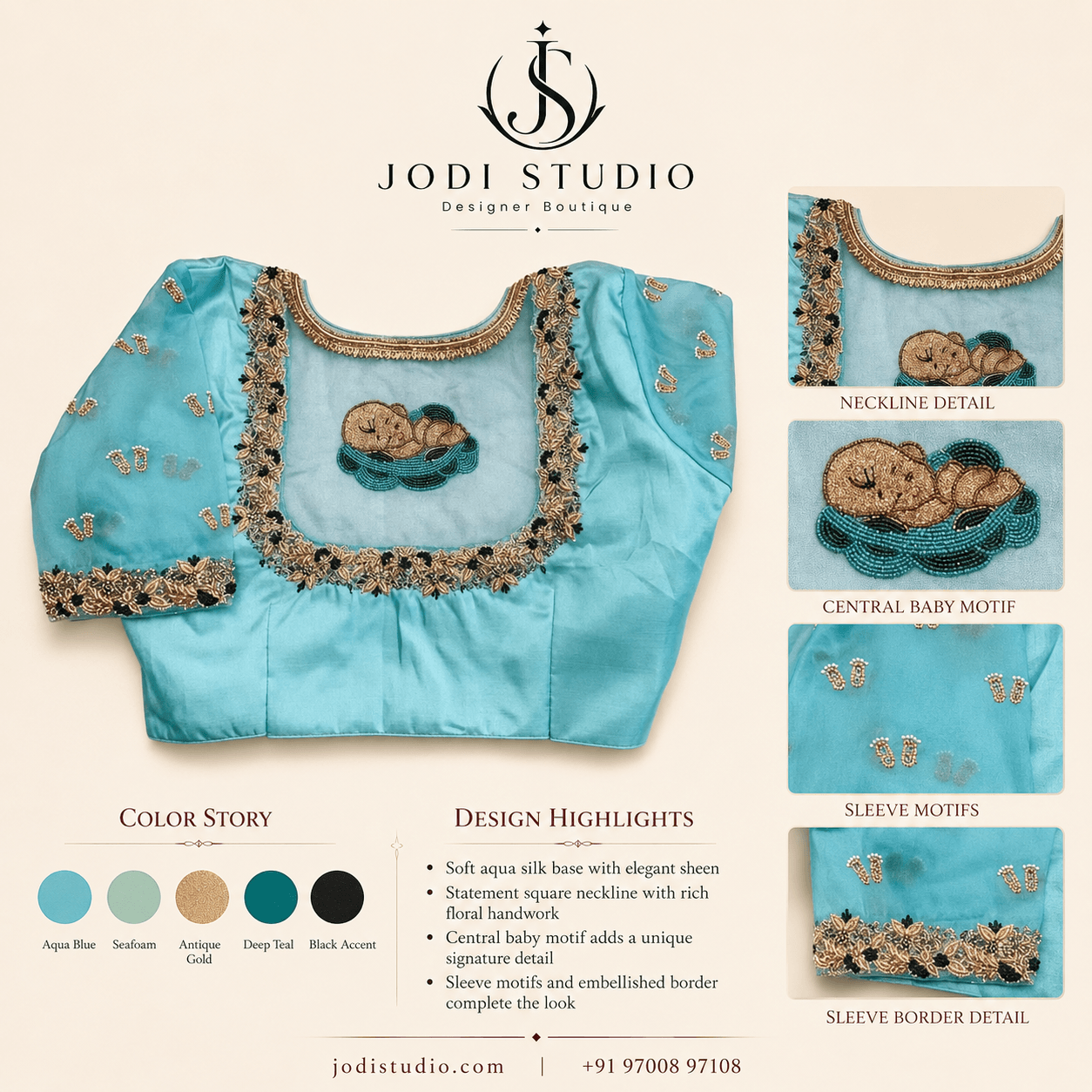 Elegant Aqua Blouse