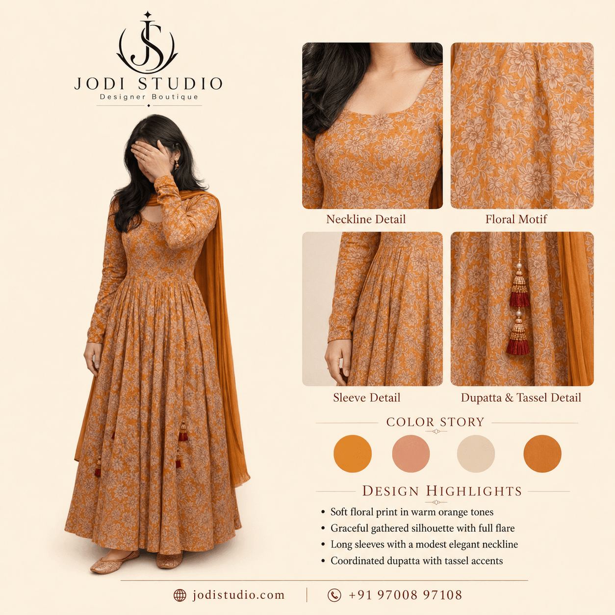 Elegant Floral Anarkali