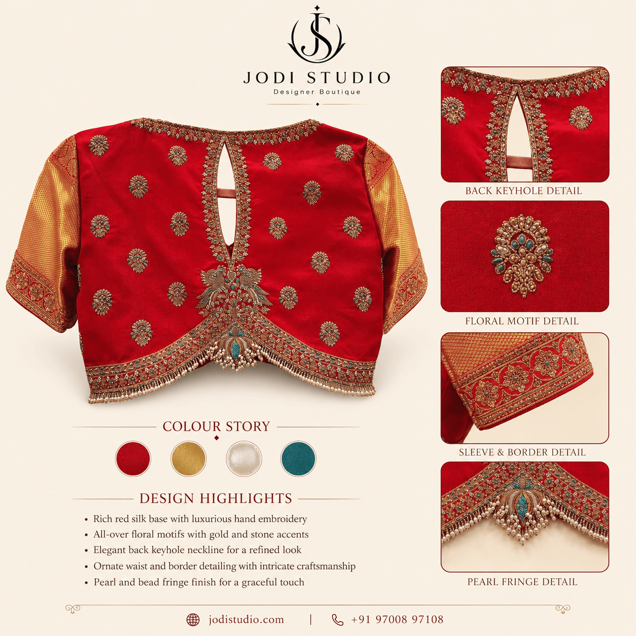 Elegant Red Silk Blouse