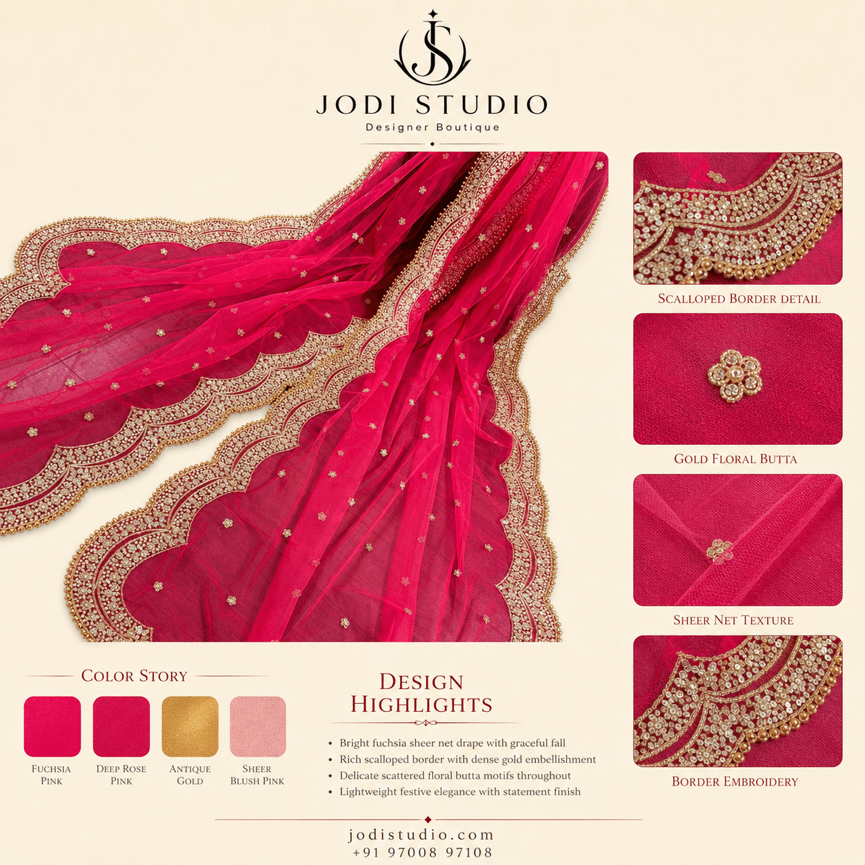 Elegant Rose Saree