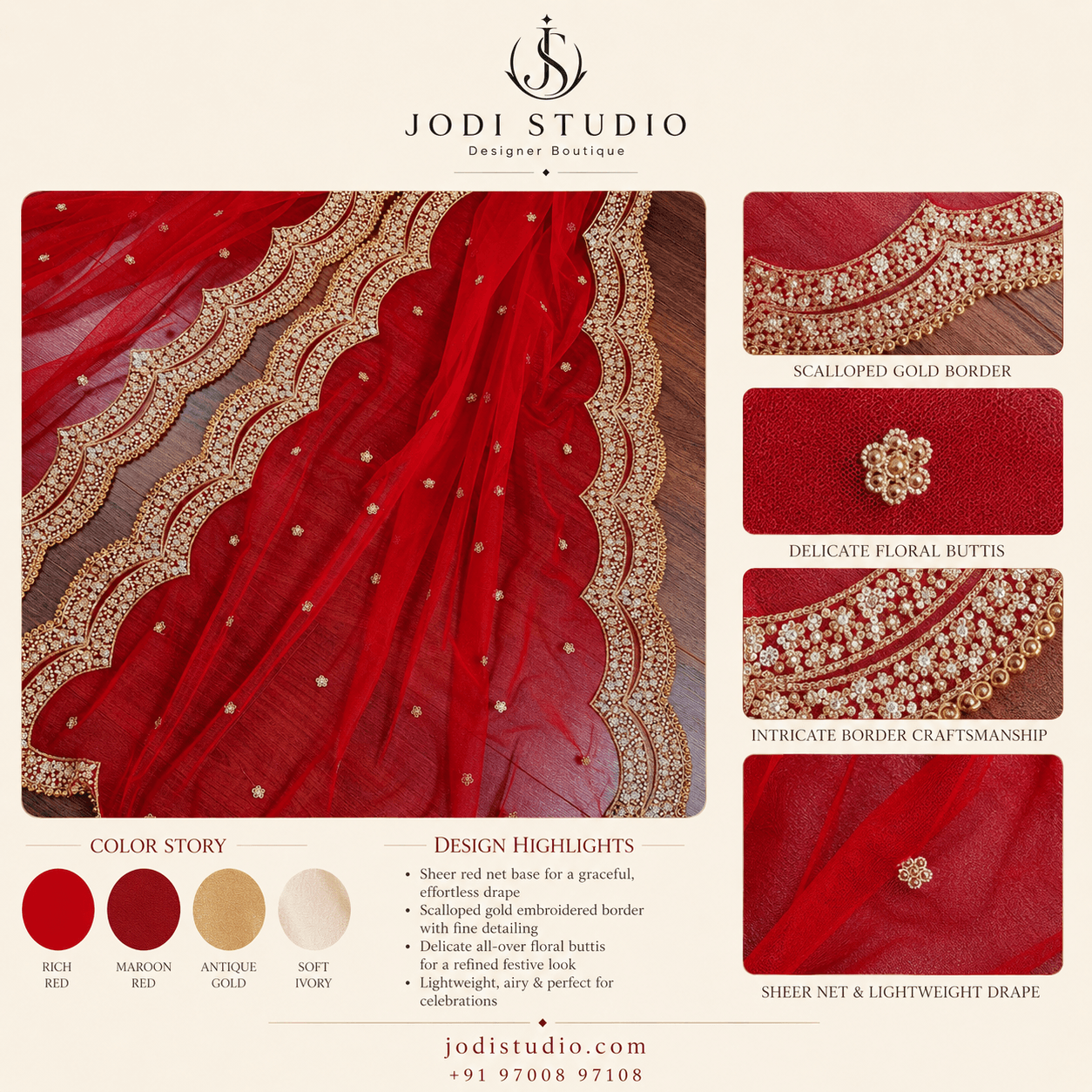 Elegant Scarlet Saree