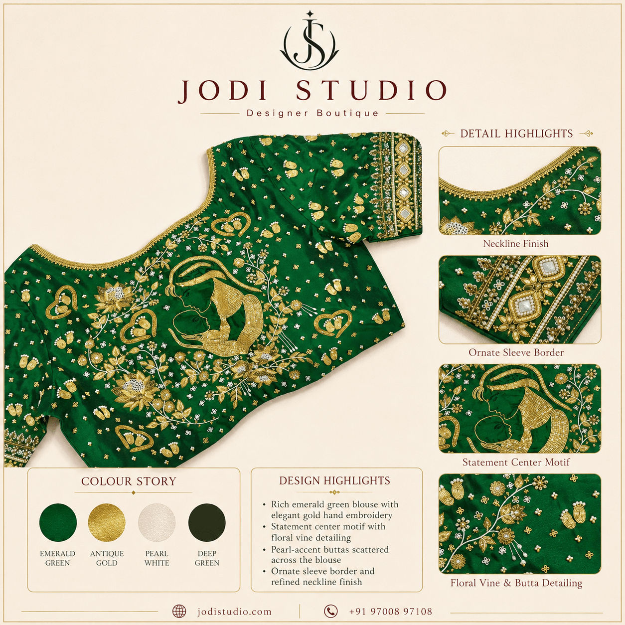 Emerald Elegance Blouse