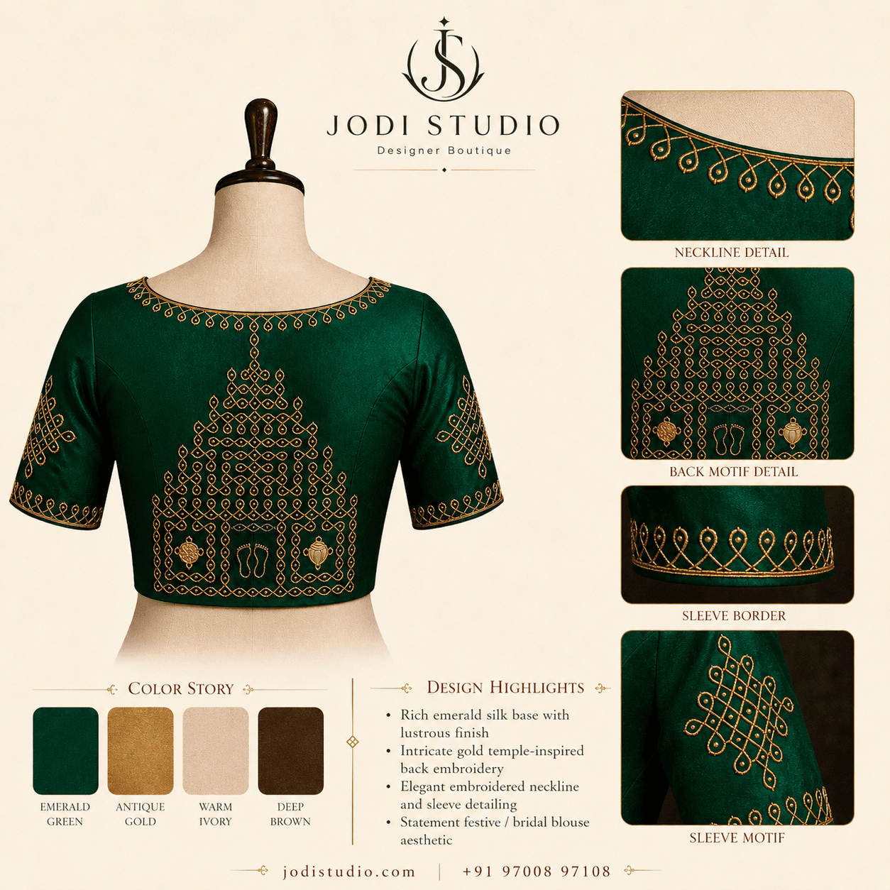 Emerald Elegance Blouse