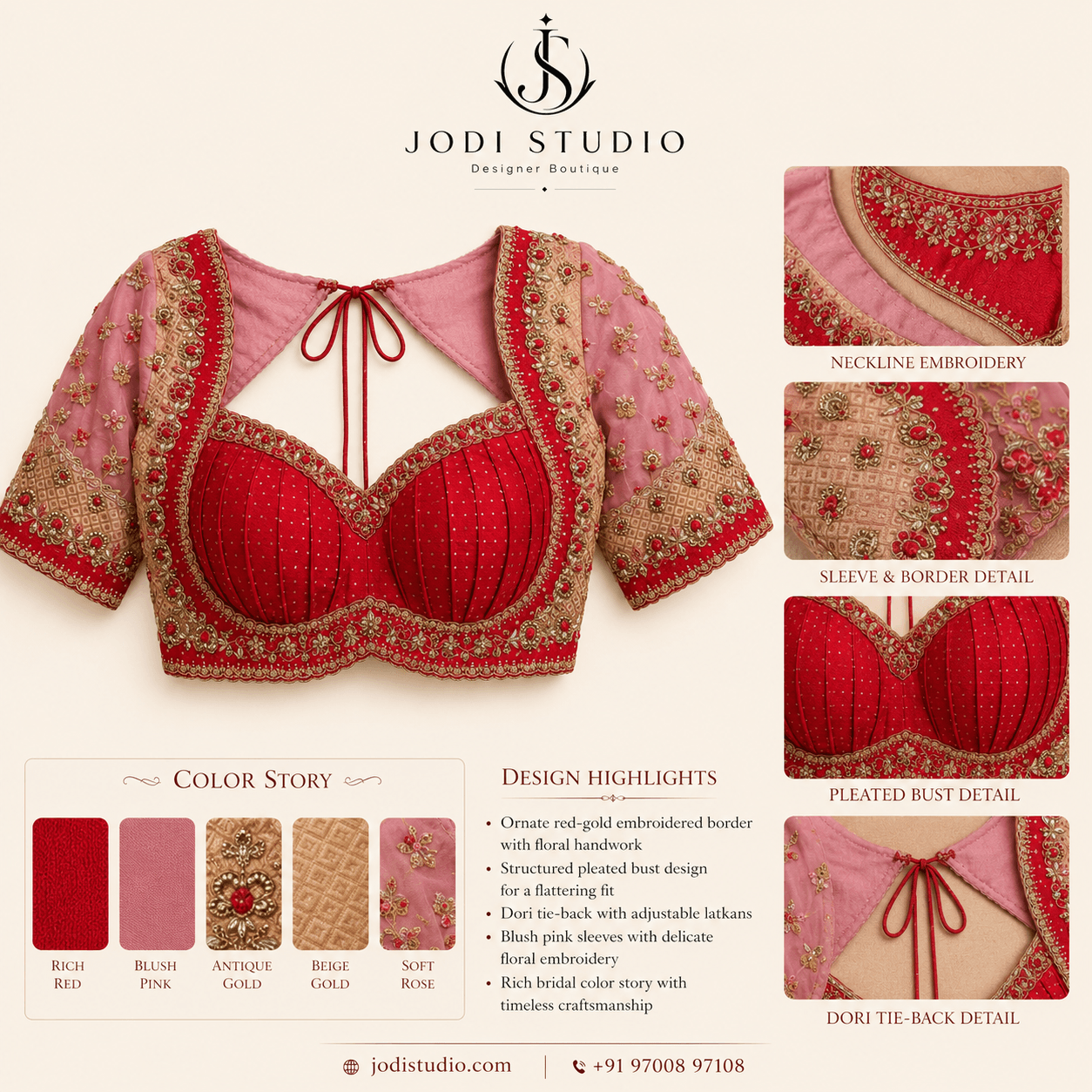 Opulent Red-Gold Blouse