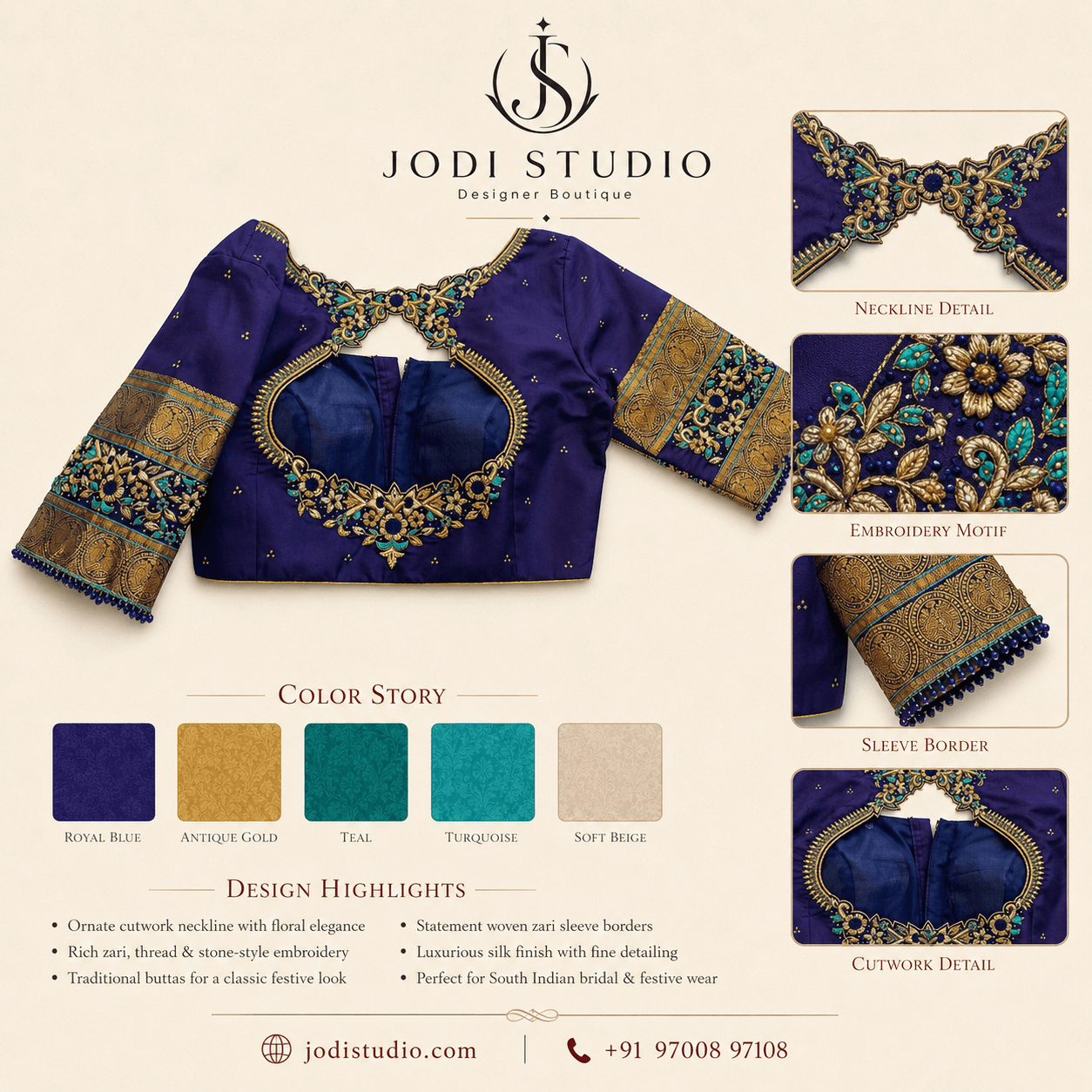 Regal Royal Blue Blouse