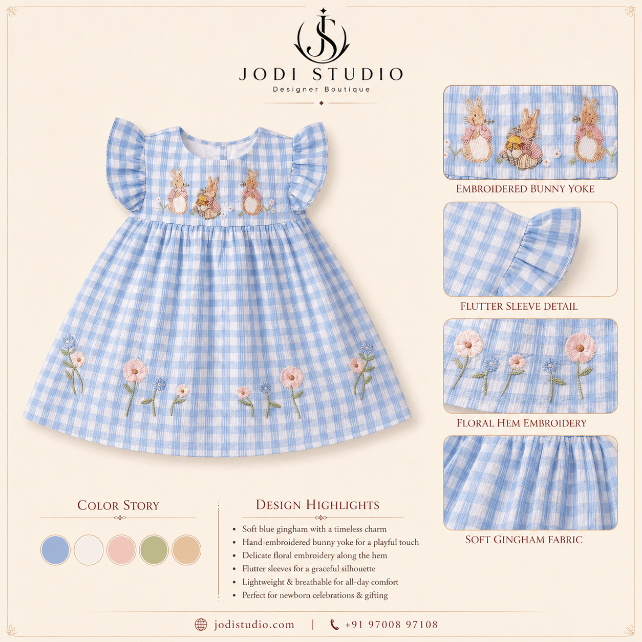 Charming Bunny Gingham Dress