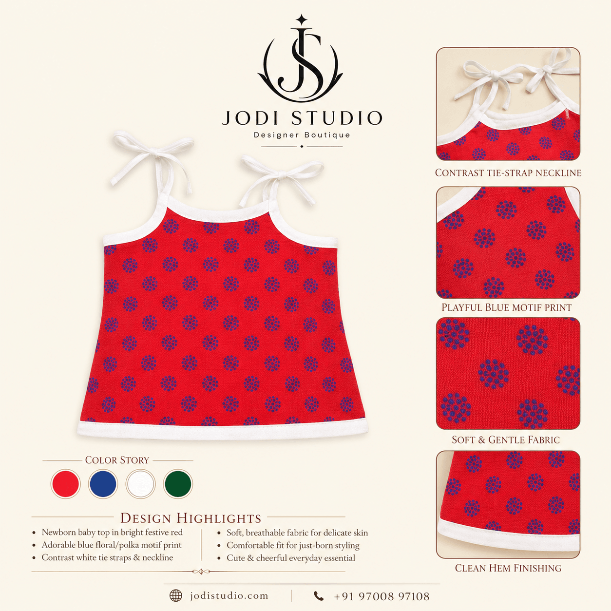 Charming Red Baby Top