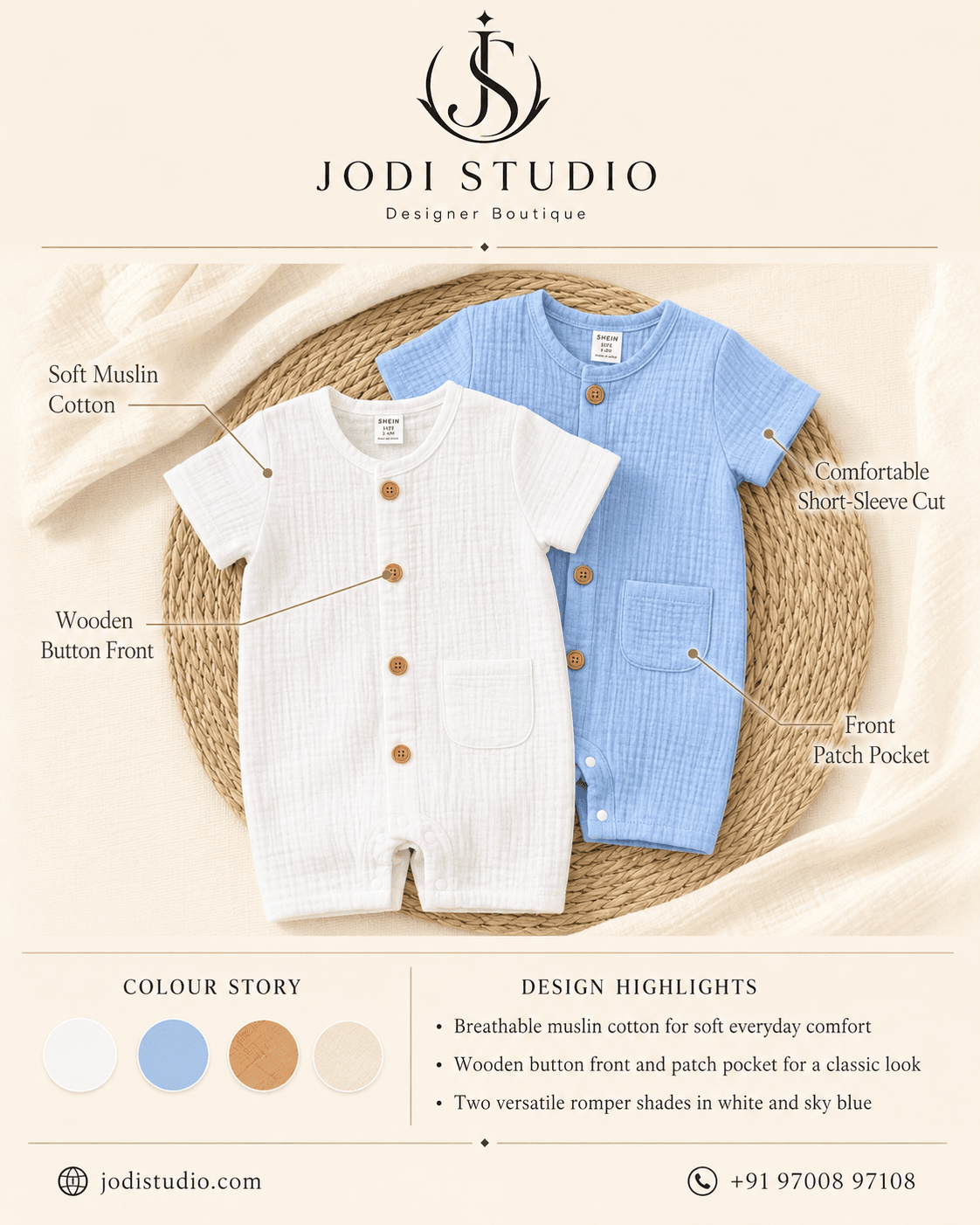 Chic Muslin Rompers