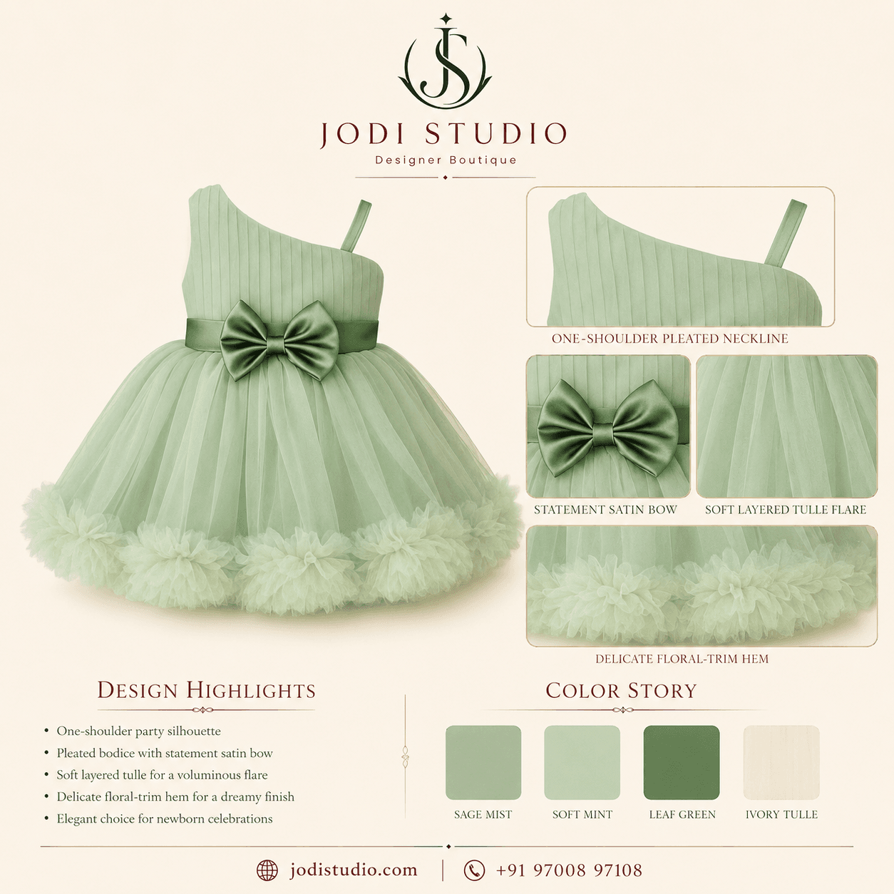 Elegant Sage Party Dress